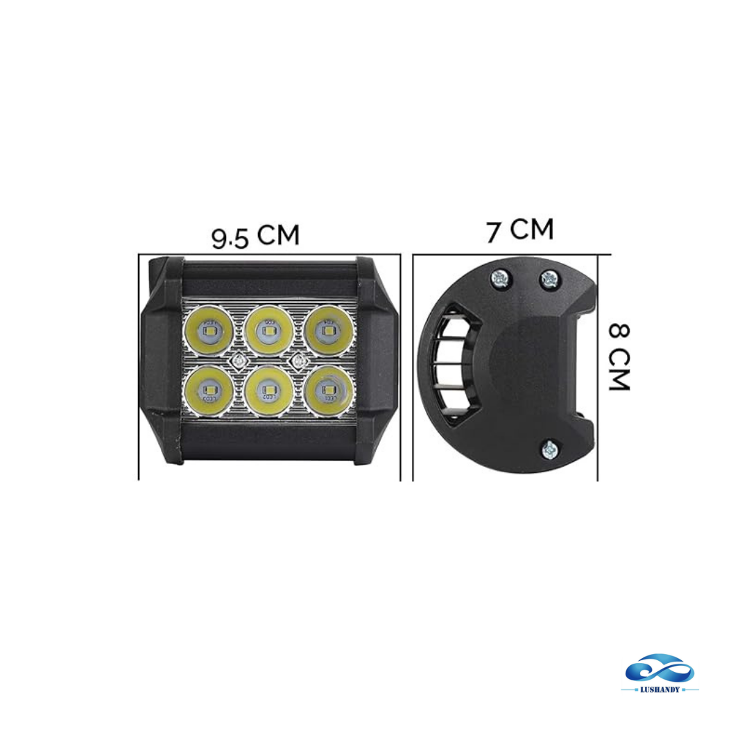 Foco Neblinero 6 Cree Led 18w  Sin Lupa