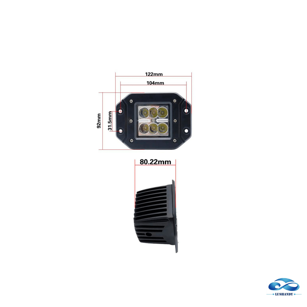 Neblineros Embutidos 16 Led 18 Watts 