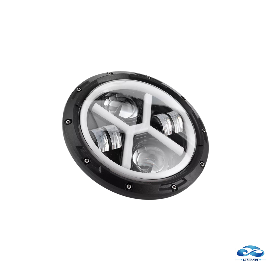Faro Led  7 Pulgada  Tipo X Redondo