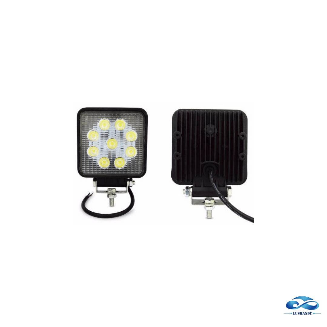 Focos Neblineros 9 Led Cuadrado 27W 