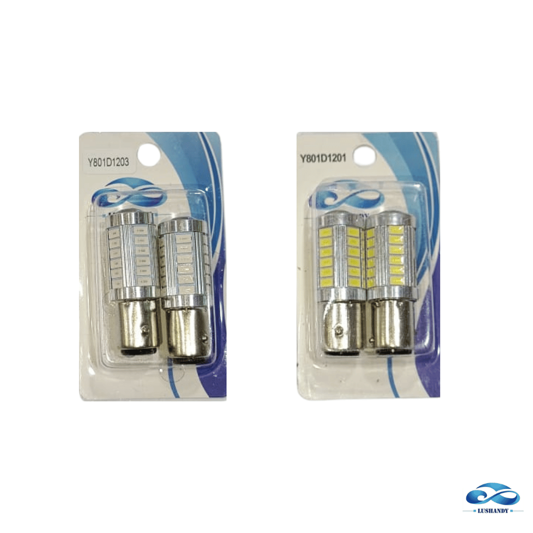 Ampolleta Led Dos Contacto  12v Blanco Rojo Pata Dispareja