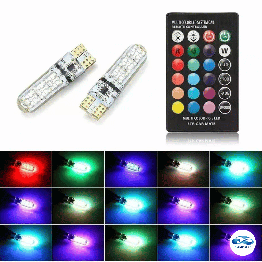 Ampolleta Led T10 Multicolor  Con Control 12V