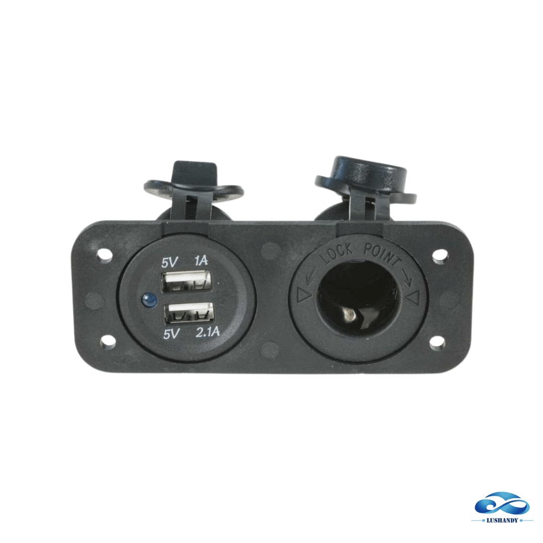 Panel  De 2 Conectores  USB Cargador Encendedor  12V
