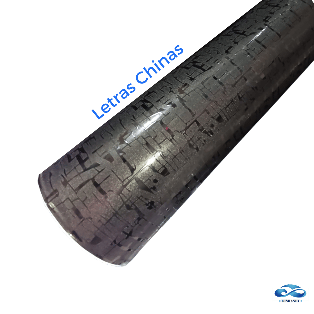 Rollo Vinilo Negro Con Diseño Para Auto 1.52x28Mts