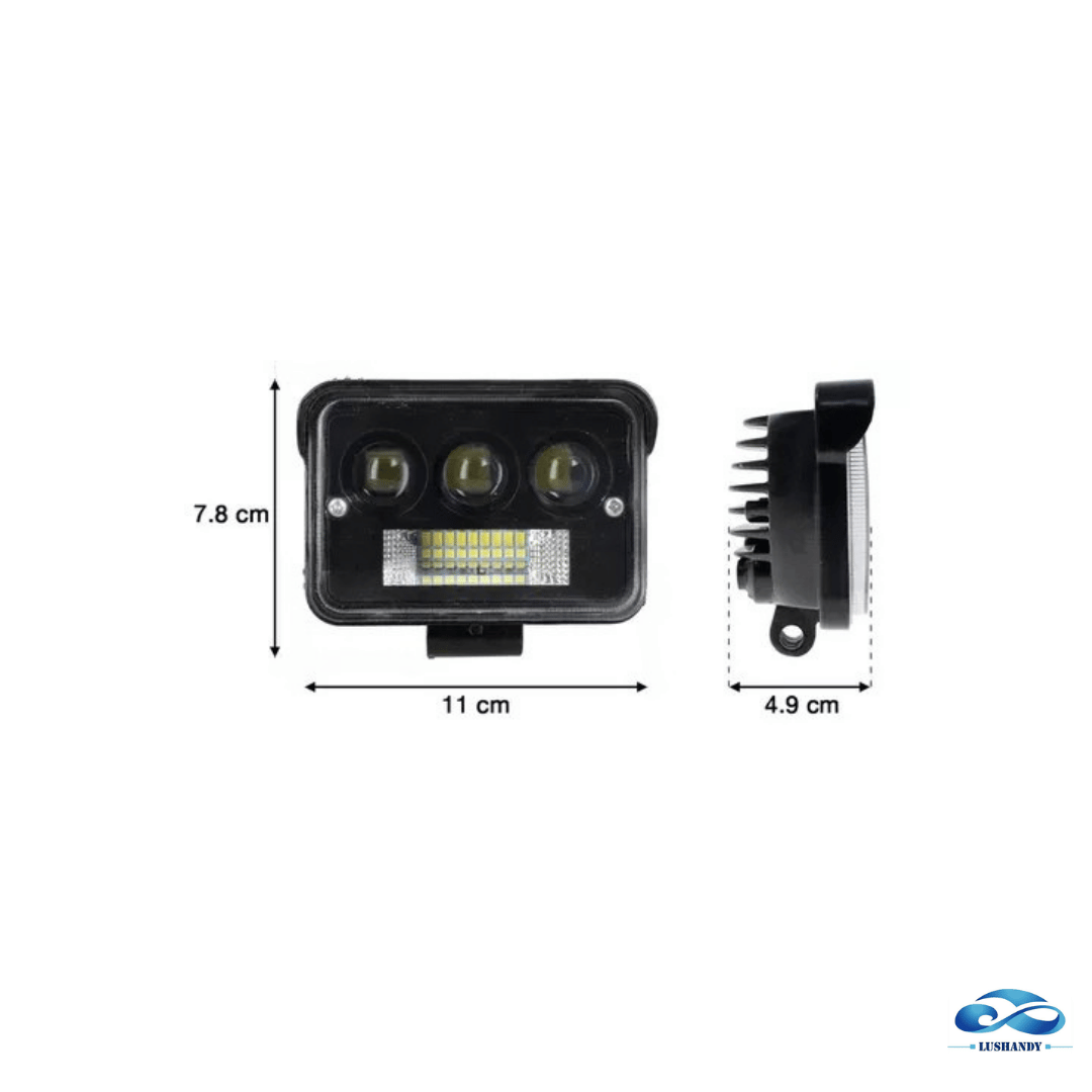 Foco Neblinero 3 Led De 78W 12-80V 3200LM Y Una Led Expansiva