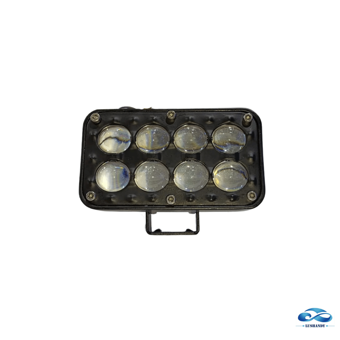 Foco Neblinero 8 Led Rectangular Con Lupa Para Auto
