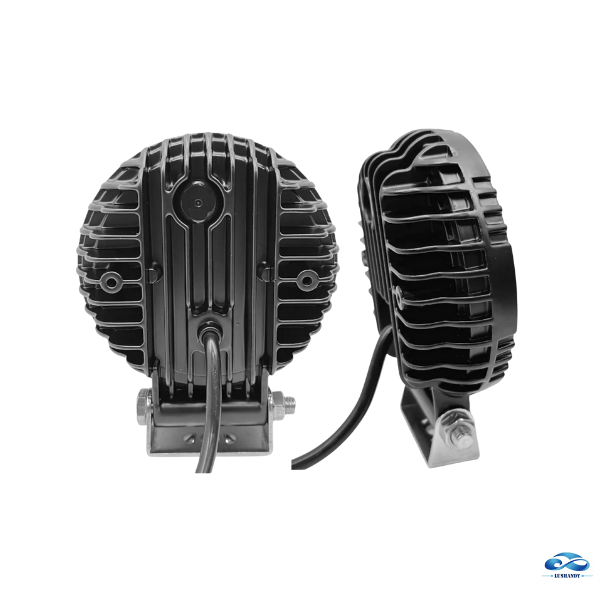 Foco Neblinero 12 Led Redondo Blanco Con Estrobo En Las Flechas  42W 12V-24V