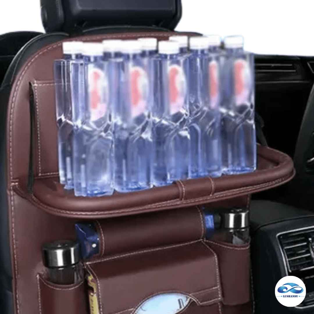 Organizador Con Mesa  Asiento Trasero Para Auto Ecocuero