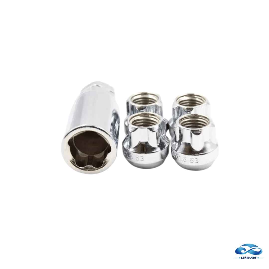 Set De Tuercas De Seguridad Y Bloqueo De Rueda 5 Piezas 12mm x 1.50 Set De Tuercas De Seguridad Y Bloqueo De Rueda 5 Piezas 12mm x 1.50