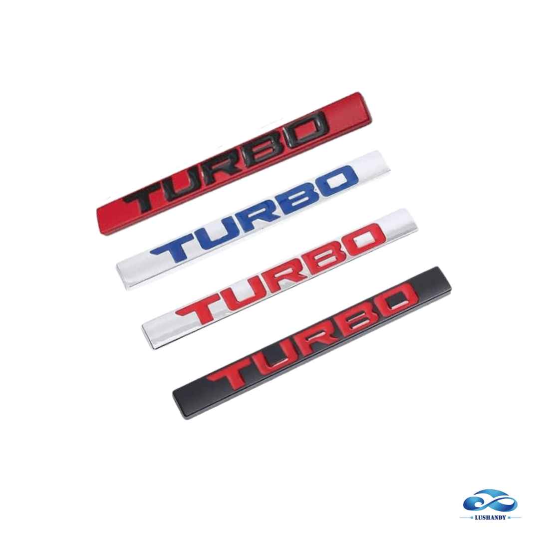 Etiquetas Metal Emblema Nombre Turbo