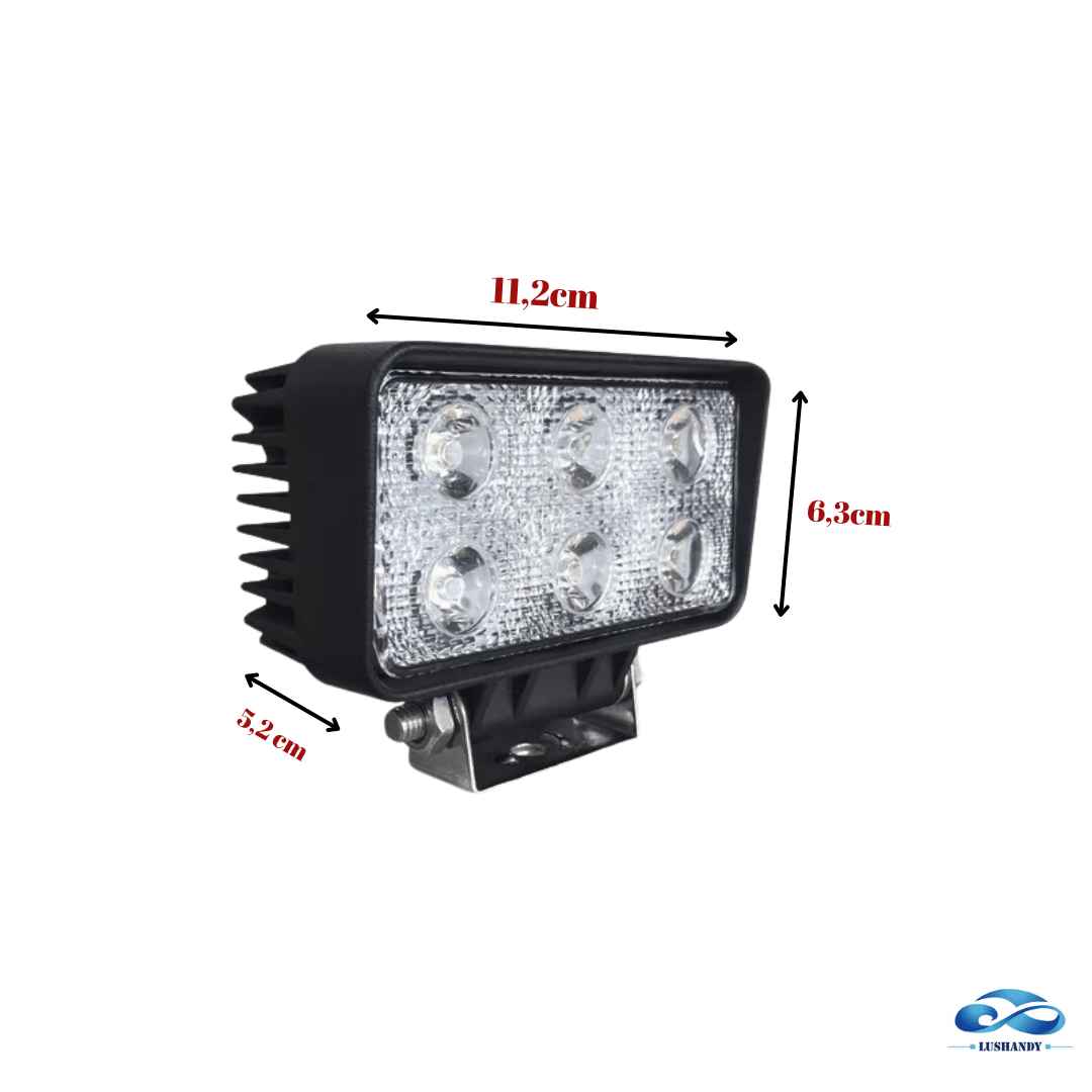 Foco Neblinero Rectangular Led Blanco 12v 24v 18 Watt Foco Neblinero Rectangular Led Blanco 12v 24v 18 Watt