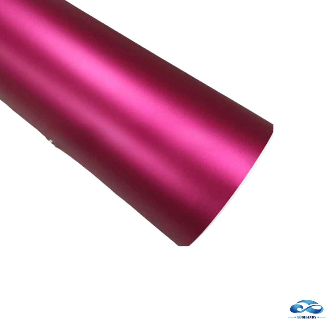 Rollo Vinilo Cromo Mate En Morado, Azul Y Fucsia Para Auto 1.52x18Mts