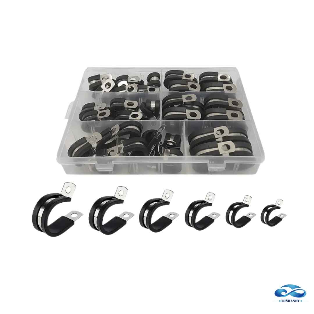 Kit De Abrazaderas De Acero Inoxidable Con Goma 52 Piezas