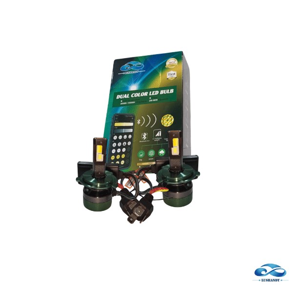 Ampolleta Led H4 Dual Doble Color Con Bluetooth 2W- 90W 12V  40000LM