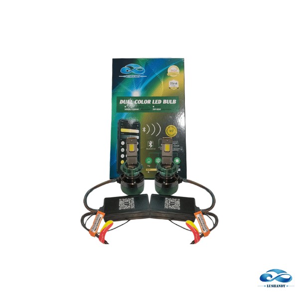 Ampolleta Led H7 H11 Dual Doble Color Con Bluetooth 2W- 90W 12V  40000LM