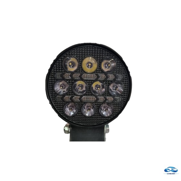 Foco Neblinero 10 Led Redondo Blanco Con Estrobo En Las Flechas  40W 12V-24V